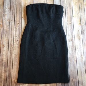 CARMEN MARC VALVO black strapless dress (10)